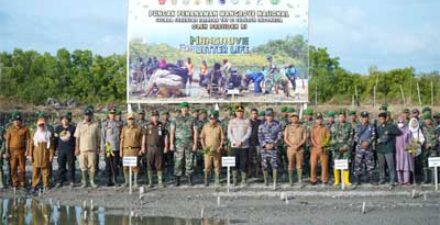 Bupati Asahan Ikuti Penanaman Mangrove Nasional bersama TNI