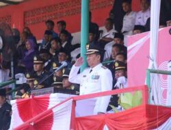 Bupati Lampura Pimpin Upacara HUT RI ke-78 di Stadion Sukung Kotabumi