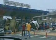 Bruak! Detik-Detik Kecelakaan Beruntun di Gerbang Tol Halim Utama, Terungkap Penyebabnya